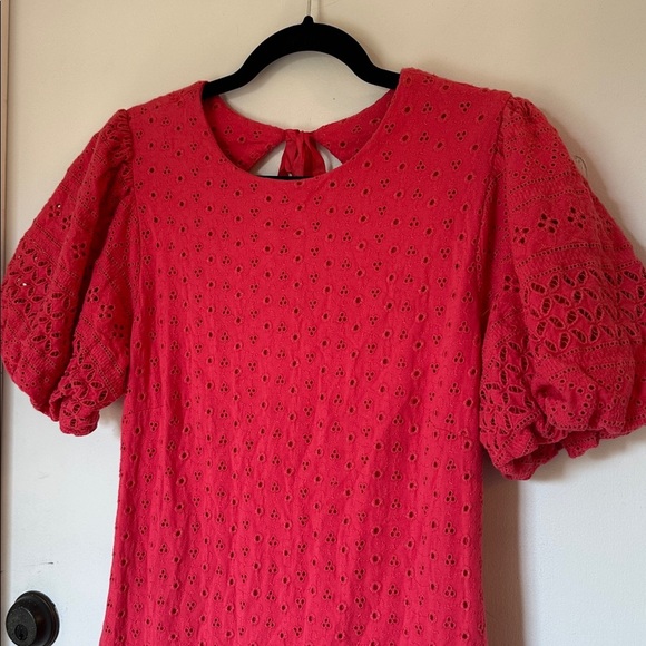 Free People Apricot Rose Mini Dress eyelet strawberry spritz medium - Picture 3 of 6